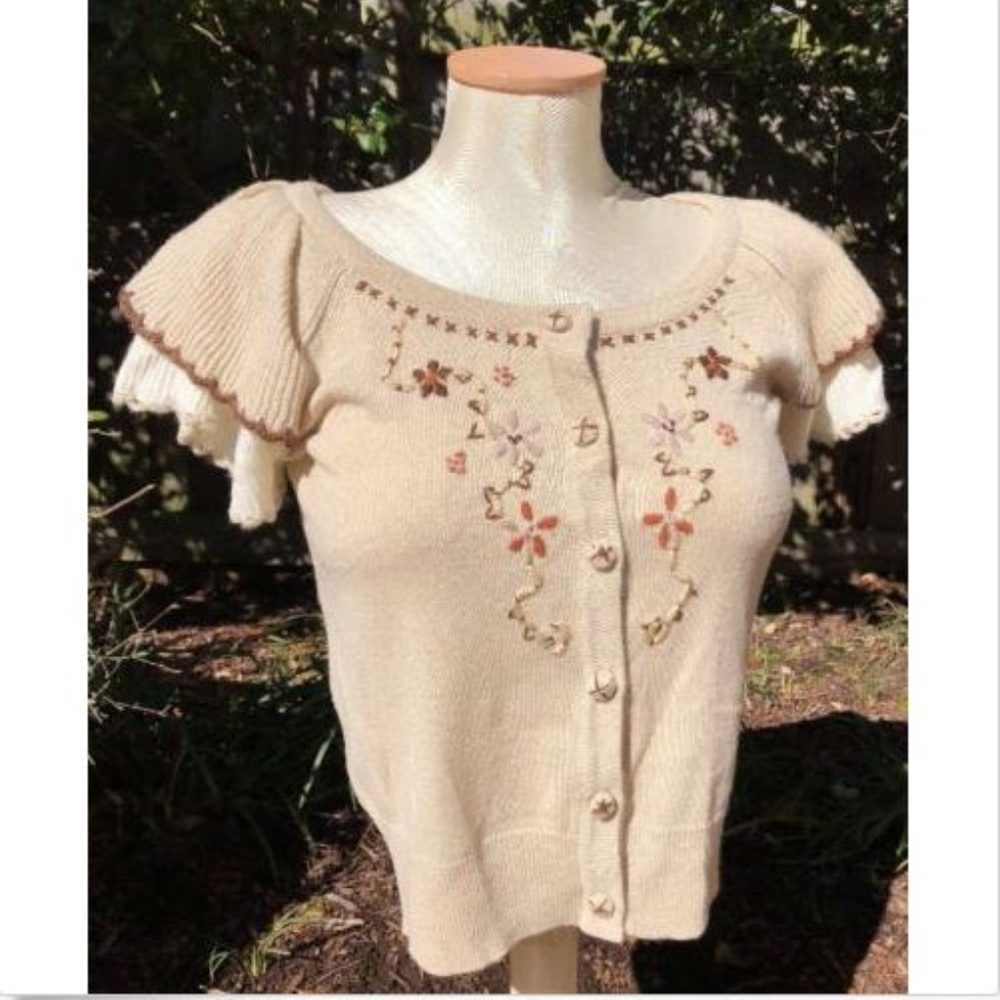 NWOT ANTHROLOGIE LULUMARI BOHO FLUTTER  CARDIGAN